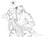  ! anthro athletic balls big_penis blush bulge clothing cum duo erection feline fur hair holding_dick kuroma male male/male mammal mostly_nude penis precum shocked sketch smile stripes tiger underwear 