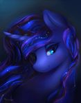 absurd_res animated blue_eyes blue_hair cool_colors equine eyelashes female feral friendship_is_magic hair hi_res horn looking_at_viewer mammal my_little_pony no_sound princess_luna_(mlp) ridged_horn smile solo spiral_horn strait_horn theshadowscale unicorn viwrastupr 