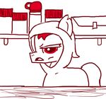  clothing earth_pony equine fan_character feral ficficponyfic frown hooded_robe horse male mammal my_little_pony pony robes shelf simple_background solo thermos 