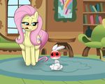  2016 angel_(mlp) blush digitaldomain123 duo equine female feral fluttershy_(mlp) friendship_is_magic lagomorph male mammal my_little_pony pegasus rabbit smile wings 