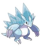 alolan_form alolan_sandslash alternate_form claws commentary highres ice icicle no_humans official_art pokemon pokemon_(creature) sandslash solo spikes 