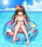  :d afloat ahoge arm_support arms_at_sides bangs bare_legs barefoot bikini bikini_skirt bird blue_innertube breasts breasts_apart brown_eyes brown_hair cameltoe cloud day eyebrows eyebrows_visible_through_hair feet floral_print flower front-tie_bikini front-tie_top full_body hair_flower hair_ornament hibiscus horizon innertube knees_together_feet_apart lens_flare long_hair looking_at_viewer medium_breasts ocean official_art open_mouth outdoors partially_submerged polka_dot polka_dot_bikini polka_dot_skirt see-through shimashima08123 shiny sitting sky smile soles solo splashing sun swimsuit toes tokyo_exe_girls ueno_junna water water_drop wet white_bikini 