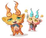  bag brothers brown_fur buckteeth dibleton duo fur komajiro komasan male orange_fur sibling teeth white_fur yo-kai_watch youkai 