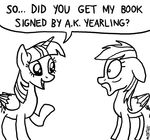  2016 black_and_white cutie_mark duo english_text equine feathered_wings feathers female feral friendship_is_magic fur hair horn mammal monochrome multicolored_hair my_little_pony pegasus rainbow_dash_(mlp) text timothy_fay twilight_sparkle_(mlp) winged_unicorn wings 