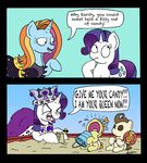  2015 baby blue_fur bobthedalek candy clothed clothing comic crown cutie_mark dialogue english_text equine female feral food friendship_is_magic fur group hair hi_res horn lollipop mammal multicolored_hair my_little_pony pound_cake_(mlp) pumpkin_cake_(mlp) purple_hair rarity_(mlp) sand sassy_saddles_(mlp) text two_tone_hair unicorn white_fur young 