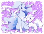  alolan_ninetales alolan_vulpix blush canine cute duo feral fox fur hm3526 mammal multi_tail nintendo pok&eacute;mon size_difference smile video_games vulpix white_fur 