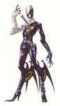  clenched_teeth demon_wings heart_tattoo highres impaled kazuma_kaneko multiple_wings nyarlathotep_(persona_2) official_art persona persona_2 solo tattoo teeth wings 