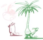  alolan_exeggutor bear bewear flora_fauna madcookiefighter mammal nintendo plant pok&eacute;mon restricted_palette simple_background text video_games white_background 