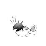  comic egg eggshell greyscale hatching if_they_mated monochrome no_humans shikushiku_(amamori_weekly) tapir touhou translated 