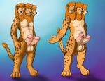  anthro balls cheetah feline gradient hybrid inflatable lion lugus male mammal mane multi_head multi_penis nude penis pool_toy pythos valve video_games 
