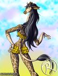  anthro bikini clothing frill giraffe mammal predaguy swimsuit 