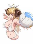  anila_(granblue_fantasy) bikini blonde_hair cropped_legs draph granblue_fantasy horns long_hair solo swimsuit uno_ichi upper_body volleyball 