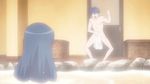  1boy 1girl animated animated_gif ass back black_hair butt_crack hida_kizuna himekawa_hayuru long_hair masou_gakuen_hxh nude standing water 