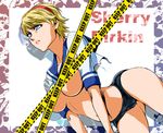  blonde_hair blue_eyes breasts hairband nagi_raiun panties resident_evil resident_evil_6 school_uniform sherry_birkin short_hair skin_tight solo underwear 