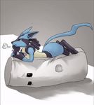  bored duo lucario lying nintendo pok&eacute;mon sandbag_(super_smash_bros) simple_background super_smash_bros_brawl unknown_artist video_games 