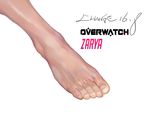  change_(437483723) close-up feet highres overwatch signature simple_background solo toes white_background zarya_(overwatch) 
