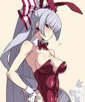  :&lt; animal_ears blood blush bow bowtie breasts bunny_ears bunnysuit camcorder detached_collar earrings fishnet_pantyhose fishnets flying_sweatdrops fujiwara_no_mokou gloves hair_bow hand_on_hip highres jewelry kamishirasawa_keine large_breasts leotard long_hair multiple_girls nosebleed pantyhose pink_eyes ponytail profile red_leotard sideboob silver_hair sweat touhou touya_(the-moon) upper_body very_long_hair white_gloves wrist_cuffs 