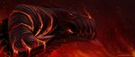  digital_media_(artwork) dragon fire glowing horn lava male molten_inside solo teeth underpable 