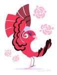  2016 ambiguous_gender animated baile_oricorio dancing eyelashes eyeliner eyes_closed feathers justasuta makeup nintendo oricorio pok&eacute;mon red_feathers simple_background solo video_games white_background 