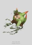  artist_name character_name dated gen_6_pokemon grey_background highres kenshih no_humans pokemon pokemon_(creature) quilladin simple_background solo tail teeth 