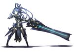  armor bad_id bad_pixiv_id blue_eyes blue_hair ganesagi loincloth long_hair original solo sword thighhighs weapon 