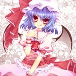  :p absurdres bad_id bad_pixiv_id blue_hair hat highres mikazuki_sara red_eyes remilia_scarlet solo tongue tongue_out touhou wings 