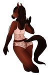  2016 5_fingers alpha_channel anthro brown_fur brown_hair clothed clothing digital_media_(artwork) equine eyes_closed female fur hair hi_res horse lingerie mammal portrait raised_arm rear_view signature simple_background solo three-quarter_portrait transparent_background zydrationx 