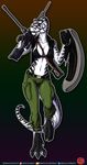  alien alien_(franchise) amora anthro anthrosaurs breasts cleavage clothed clothing dinosaur female gun predaguy ranged_weapon rifle sniper_rifle theropod tyrannosaurus_rex weapon xenomorph 