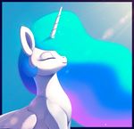  animated day equine eyelashes eyes_closed feathered_wings feathers female feral flowing_hair friendship_is_magic fur horn mammal my_little_pony no_sound outside princess_celestia_(mlp) ridged_horn rodrigues404 sky smile solo white_feathers white_fur winged_unicorn wings 