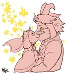  2016 asgore_dreemurr blonde_hair blush boss_monster bride caprine crown duo facial_hair female flower goat hair horn kissing long_ears long_horns male mammal plant rie_(artist) toriel undertale video_games wedding 