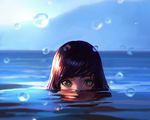  brown_hair bubbles close cropped green_eyes ilya_kuvshinov original water 
