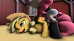  3d_(artwork) all_fours anal animal_genitalia animal_penis applejack_(mlp) ass_up balls cum cum_inflation cutie_mark dickgirl dickgirl/female digital_media_(artwork) doggystyle earth_pony equine equine_penis female friendship_is_magic from_behind_position hair horse inflation intersex intersex/female mammal mr.tektite my_little_pony penis pinkie_pie_(mlp) pony sex source_filmmaker sourcefilmmaker 