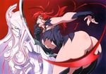  1girl amaha_masane armor ass breasts buut_crack female large_breasts long_hair looking_at_viewer red_hair scan short_hair smile solo underboob witchblade 