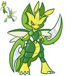  arthropod blade fusion green_body insect leavanny nintendo pok&eacute;mon red_eyes scyther teckworks video_games wings yellow_body 