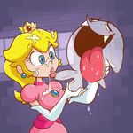  after_sex blonde_hair blue_eyes blush boo_(mario) breasts clothed clothing crown cum cum_drip cum_in_mouth cum_inside cum_on_breasts cum_on_face dripping drooling duo elbow_gloves erection fangs female gloves hair human male male/female mammal mario_bros messy miscon nintendo penis princess_peach saliva tongue tongue_out translucent_body video_games 