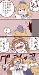  (o)_(o) 2girls 4koma ahoge bare_shoulders blonde_hair brown_hair censored_text chibi comic commentary_request double_bun gloves headgear iowa_(kantai_collection) ishii_hisao japanese_clothes kantai_collection kashima_(kantai_collection) kongou_(kantai_collection) long_hair multiple_girls nontraditional_miko open_mouth partially_translated profanity reading speech_bubble thought_bubble translation_request 