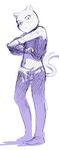  anthro barefoot belt black_nose clothing feline male mammal navel nintendo panther_caroso scar solo star_fox underwear undressing video_games 北野 