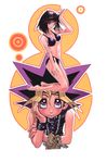  bikini cleavage feet kazuki_takahashi mazaki_anzu mutou_yuugi swimsuits yugioh 