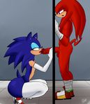  balls big_penis bit_butt clothing eyeshadow fellatio girly glory_hole knuckles_the_echidna legwear makeup male male/male oral penis pranky red_balls red_penis sex sonic_(series) sonic_the_hedgehog stockings story story_in_description thick_thighs 