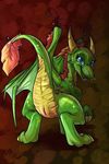  anus chiri cute dragon female forest_dragon from_back fuf pussy reptile scalie show smile solo 
