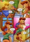  anthro aphron bbmbbf clothed clothing comic cuddling dishes disney female fur hi_res kit_cloudkicker male palcomix rebecca_cunningham talespin 
