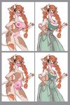  anthro bovid bovine braided_hair breasts cattle clothing dress female green_eyes hair holivi mammal nude pigtails teats udders 