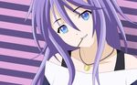  blue_eyes blue_hair candy food highres jewelry lollipop long_hair necklace rosario+vampire shirayuki_mizore smile solo vector_trace wallpaper 