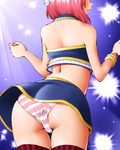  back dr_rex love_live! love_live!_school_idol_project miniskirt nishikino_maki open_mouth panties red_hair skirt solo striped striped_panties thighhighs translation_request underwear 