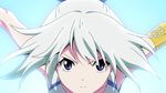  animated animated_gif breasts huge_breasts keijo!!!!!!!!_(hip_whip_girl) purple_eyes white_hair 