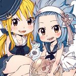  2girls blue_hair fairy_tail female multiple_girls rusky 