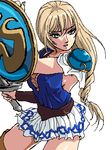  blonde_hair blue_eyes long_hair ooyama_(o-yama) shield skirt solo sophitia_alexandra soul_calibur sword weapon 