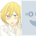  blonde_hair echizen_(tanakeda) mugen_ouka no_image peeking_out pixiv school_uniform short_hair skirt solo tanaka-kun_wa_itsumo_kedaruge vector_trace 