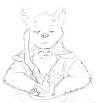  2016 anthro bore_(artist) clothed clothing cute digital_media_(artwork) duo eyes_closed fur hug hyena lagomorph larger_male love male male/male mammal monochrome rabbit romantic_couple simple_background size_difference sketch smaller_male sunny_(trash_character) white_background zeke_(trash_character) 