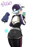  1boy ass blue_hair blush looking_away male_focus pantylines phone pokemon pokemon_go pokemon_rse solo tagme tsuwabuki_daigo 